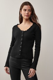 PIECES Black Long Sleeve Lightweight V Neck Cardigan - Image 1 of 4