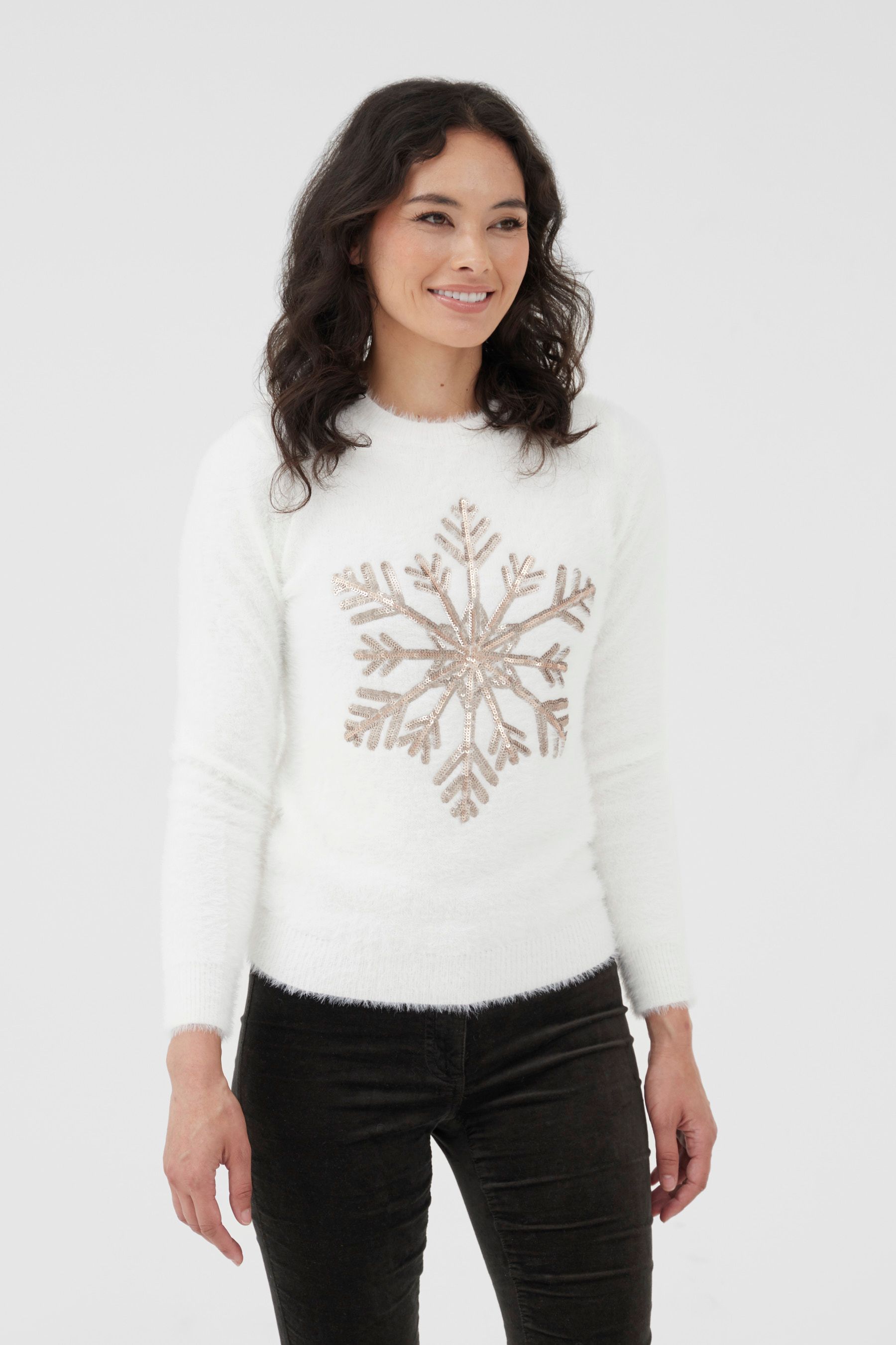 White snowflake jumper deals