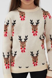 Society 8 White Cupid Christmas Jumper - Girls - Image 3 of 3