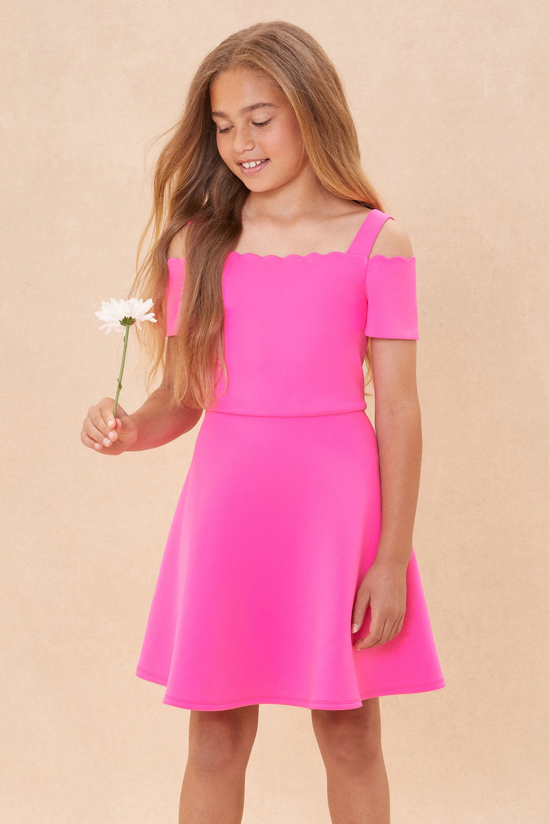 Buy Lipsy Bright Pink Scuba Occasion Dress from Next Luxembourg