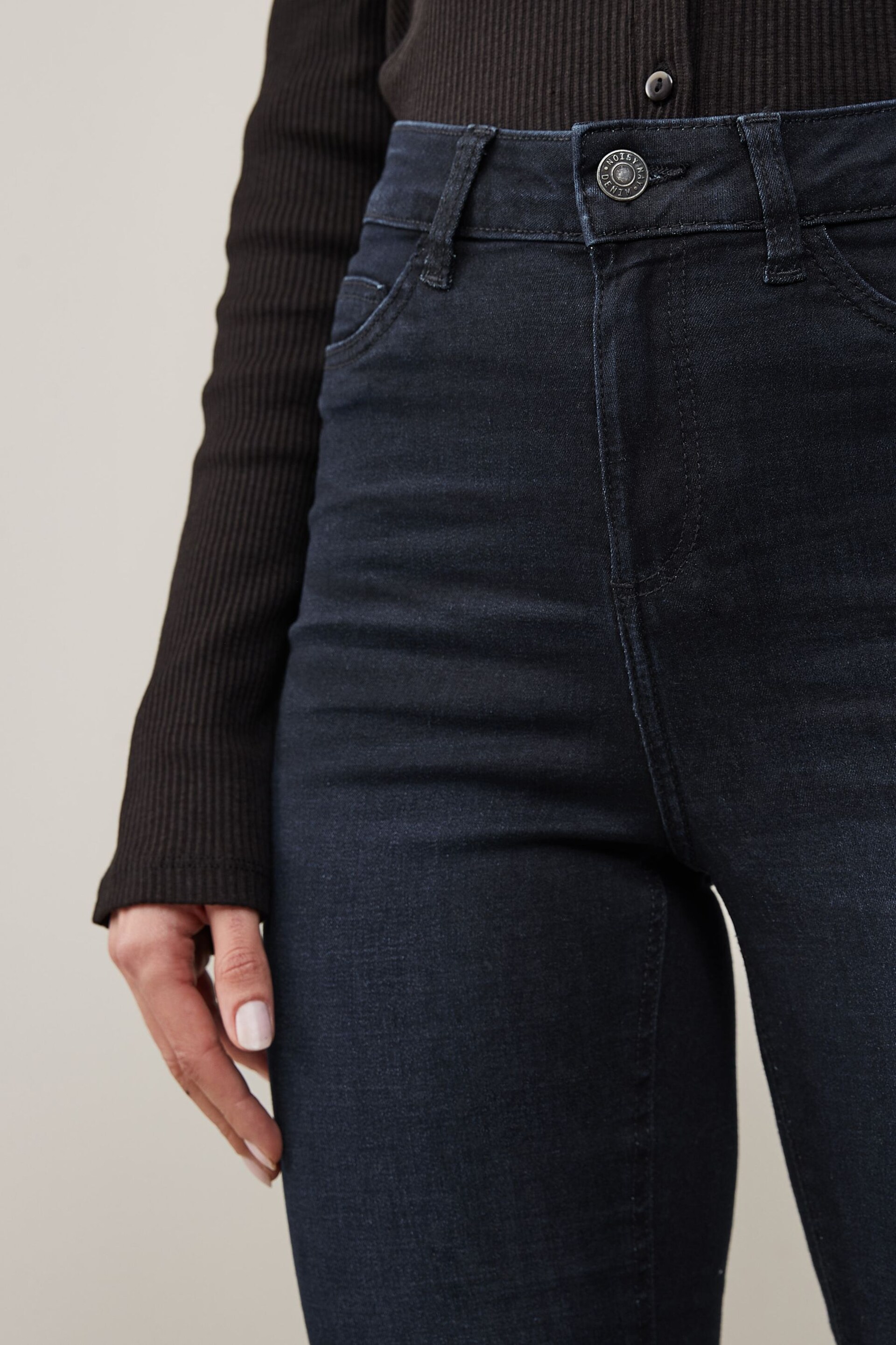 NOISY MAY blue denim High Waisted Skinny Jeans - Image 3 of 5