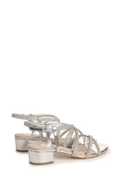 Linzi Silver Glow Barely There Low Block Heeled Sandal With Diamante Straps - Image 3 of 3
