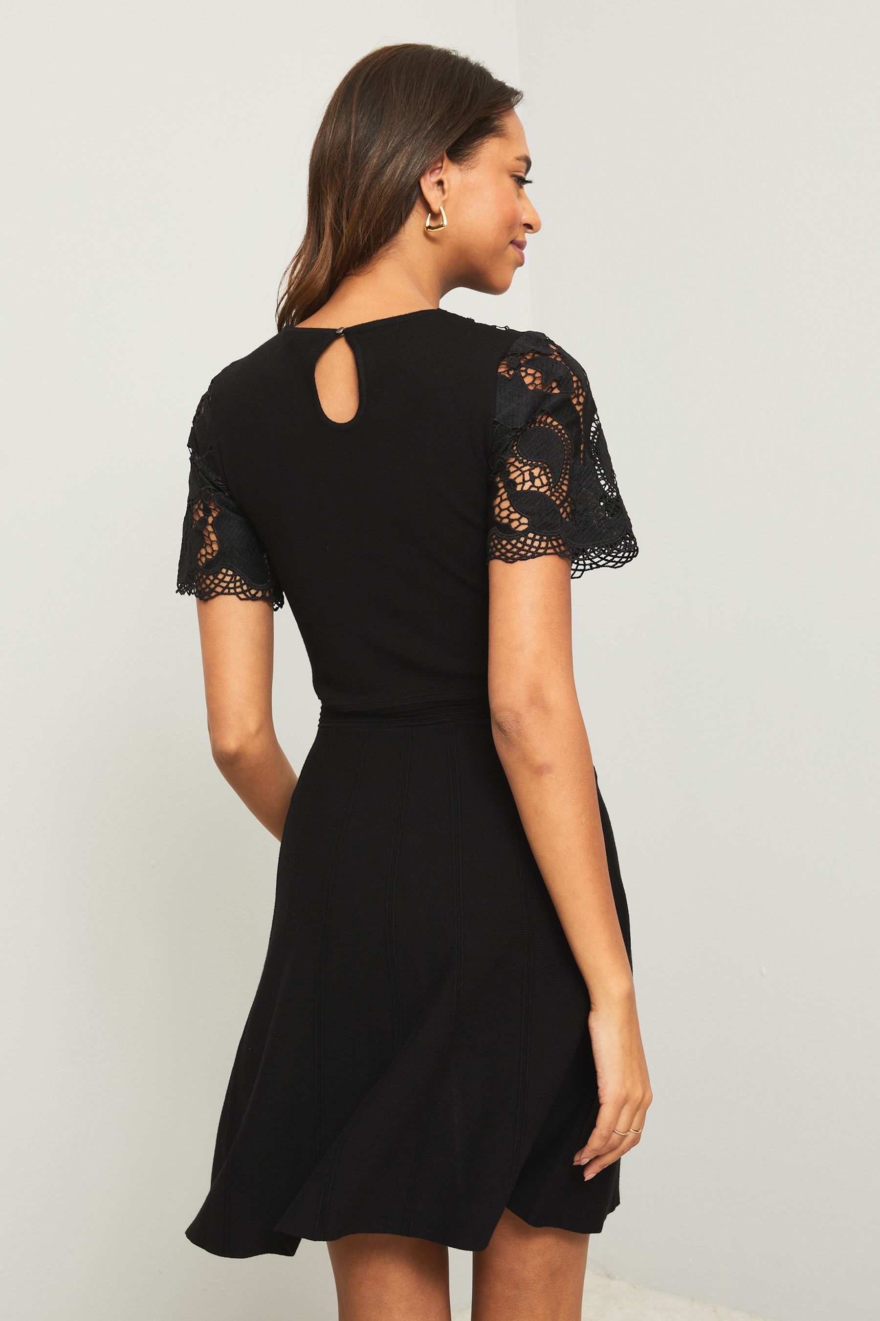Lipsy lace black dress online