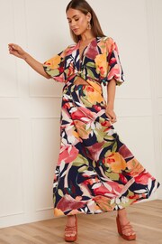 Chi Chi London Black Multi Cut Out Floral Maxi Dress - Image 1 of 4