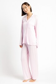Chelsea Peers Pink Curve Modal Button Up Pyjama Set - Image 1 of 5