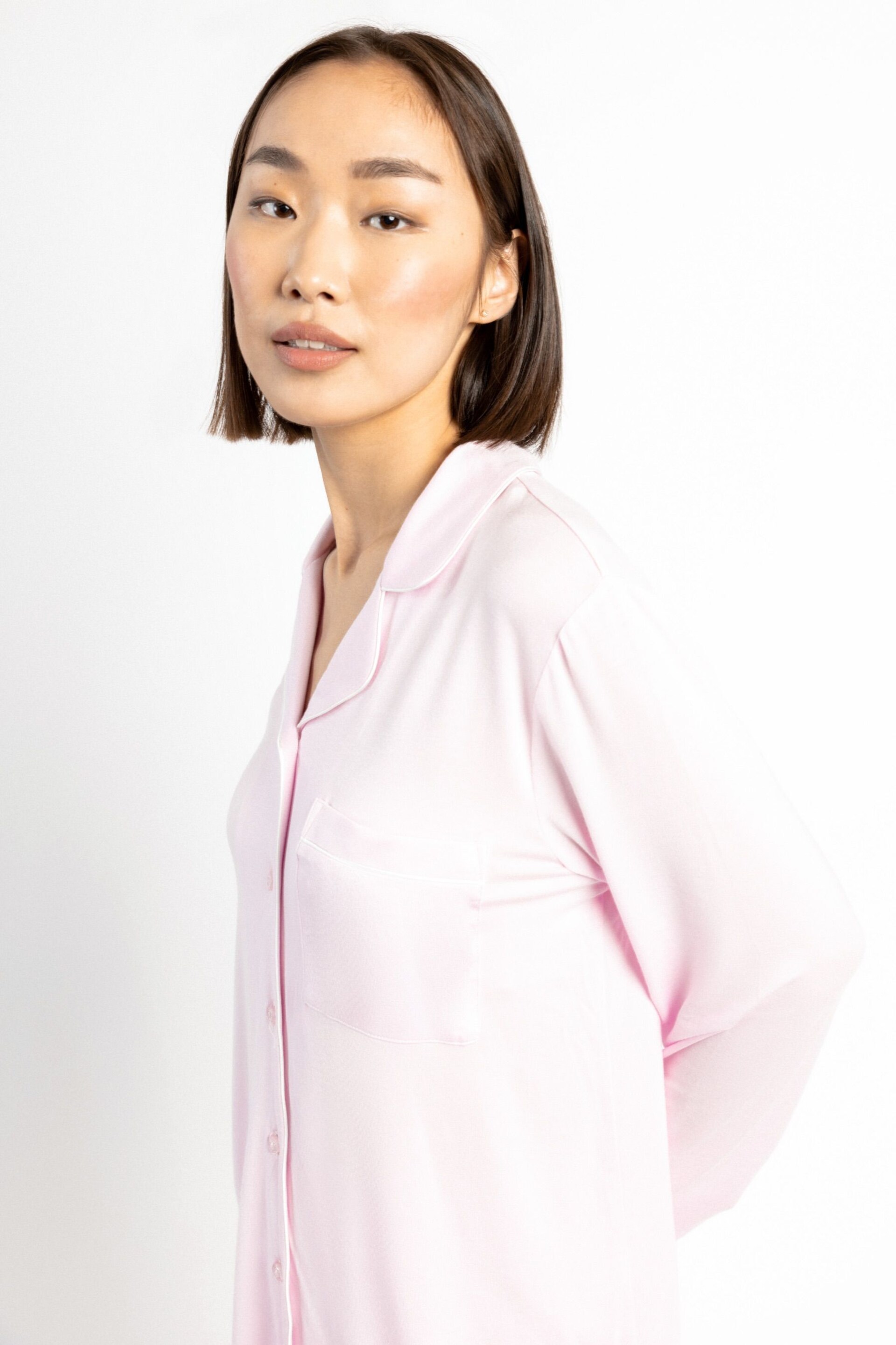 Chelsea Peers Pink Curve Modal Button Up Pyjama Set - Image 4 of 5