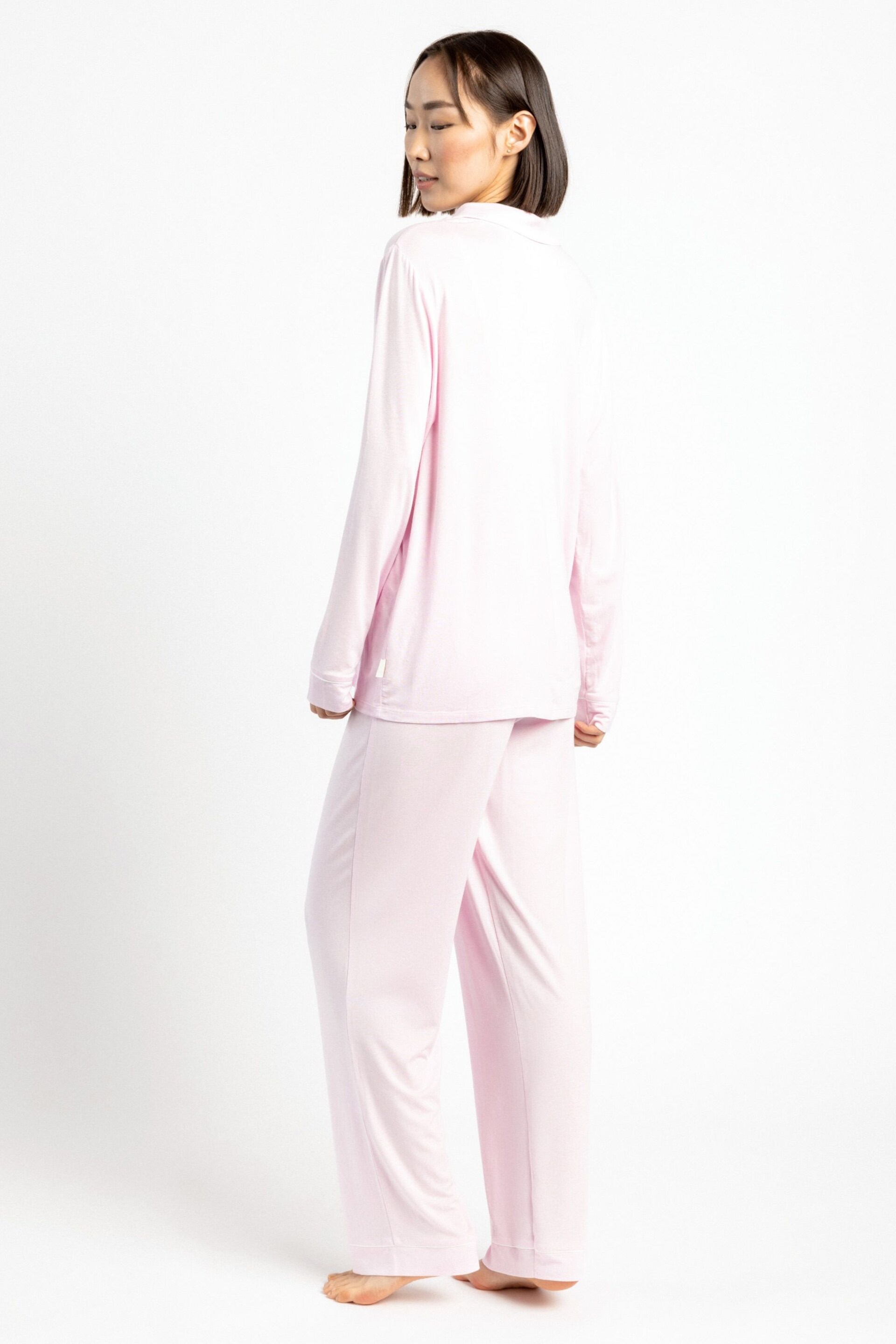 Chelsea Peers Pink Curve Modal Button Up Pyjama Set - Image 5 of 5