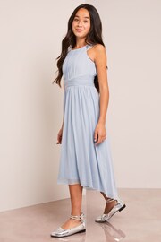 Lipsy Dusky Blue Embellished Strap Midi Occasion Dress - Image 2 of 4