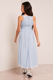 Lipsy Dusky Blue Embellished Strap Midi Occasion Dress - Image 3 of 4