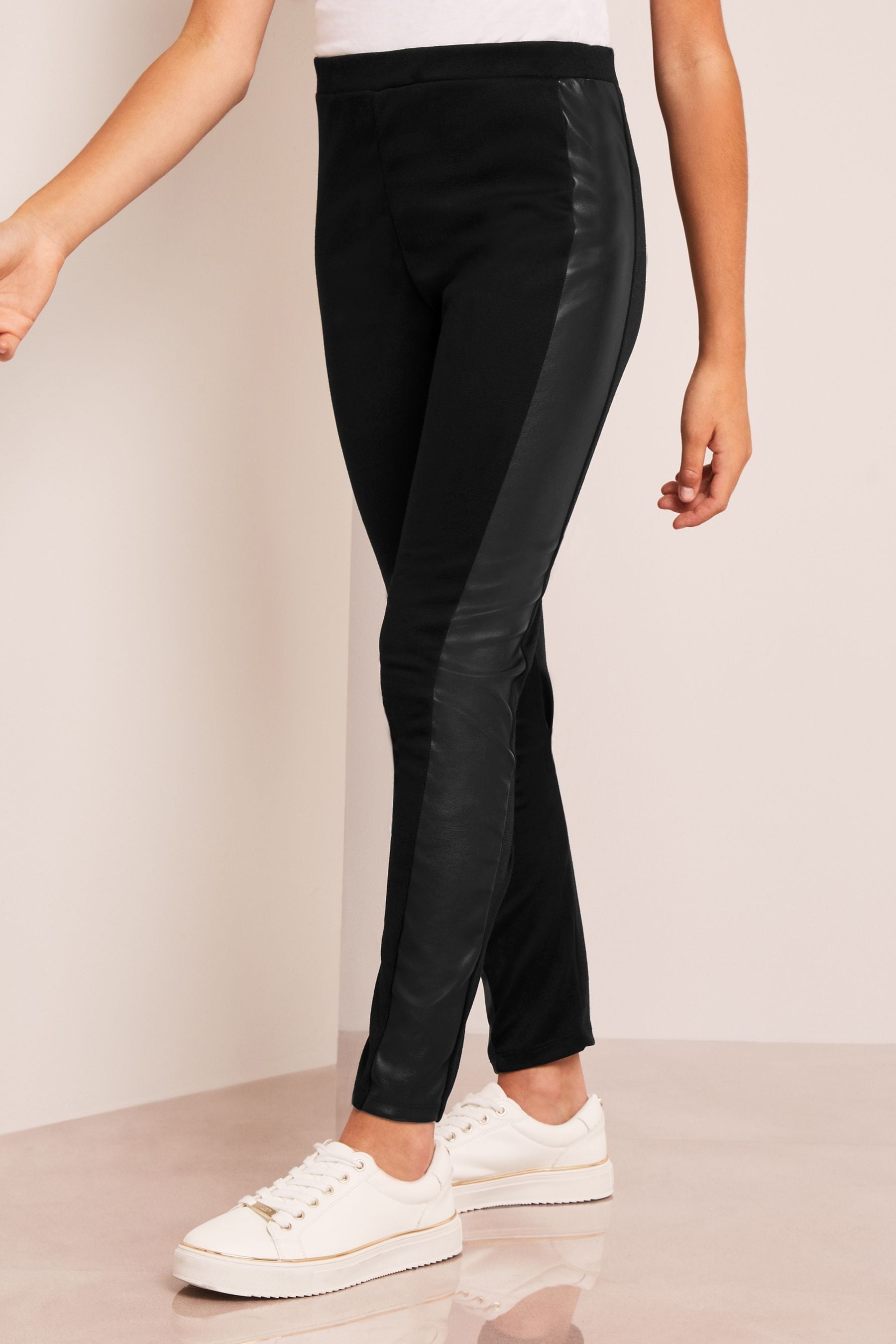 Buy Lipsy Black PU Side Stripe Legging from Next Luxembourg
