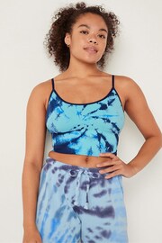 Victoria's Secret PINK Light Sky Spiral Tie Dye Blue Seamless Lightly Lined Low Impact Sports Bra - Image 1 of 4