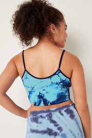 Victoria's Secret PINK Light Sky Spiral Tie Dye Blue Seamless Lightly Lined Low Impact Sports Bra - Image 2 of 4