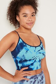 Victoria's Secret PINK Light Sky Spiral Tie Dye Blue Seamless Lightly Lined Low Impact Sports Bra - Image 3 of 4