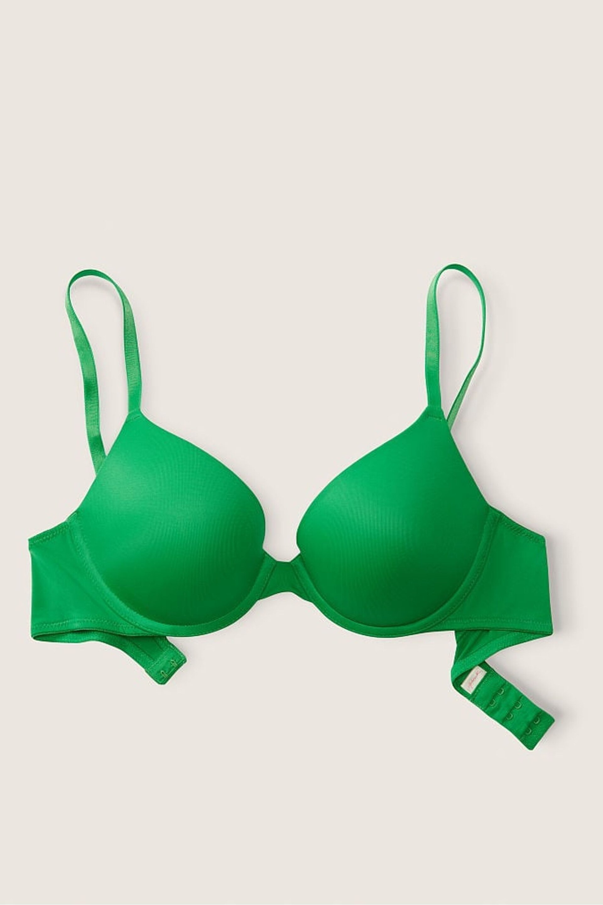 Victoria's Secret PINK Happy Camper Green Wear Everywhere Smooth Push Up T-Shirt Bra - Image 4 of 5