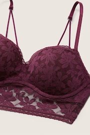 Victoria's Secret PINK Rich Maroon Purple Lace Wired Push Up Bralette - Image 4 of 4