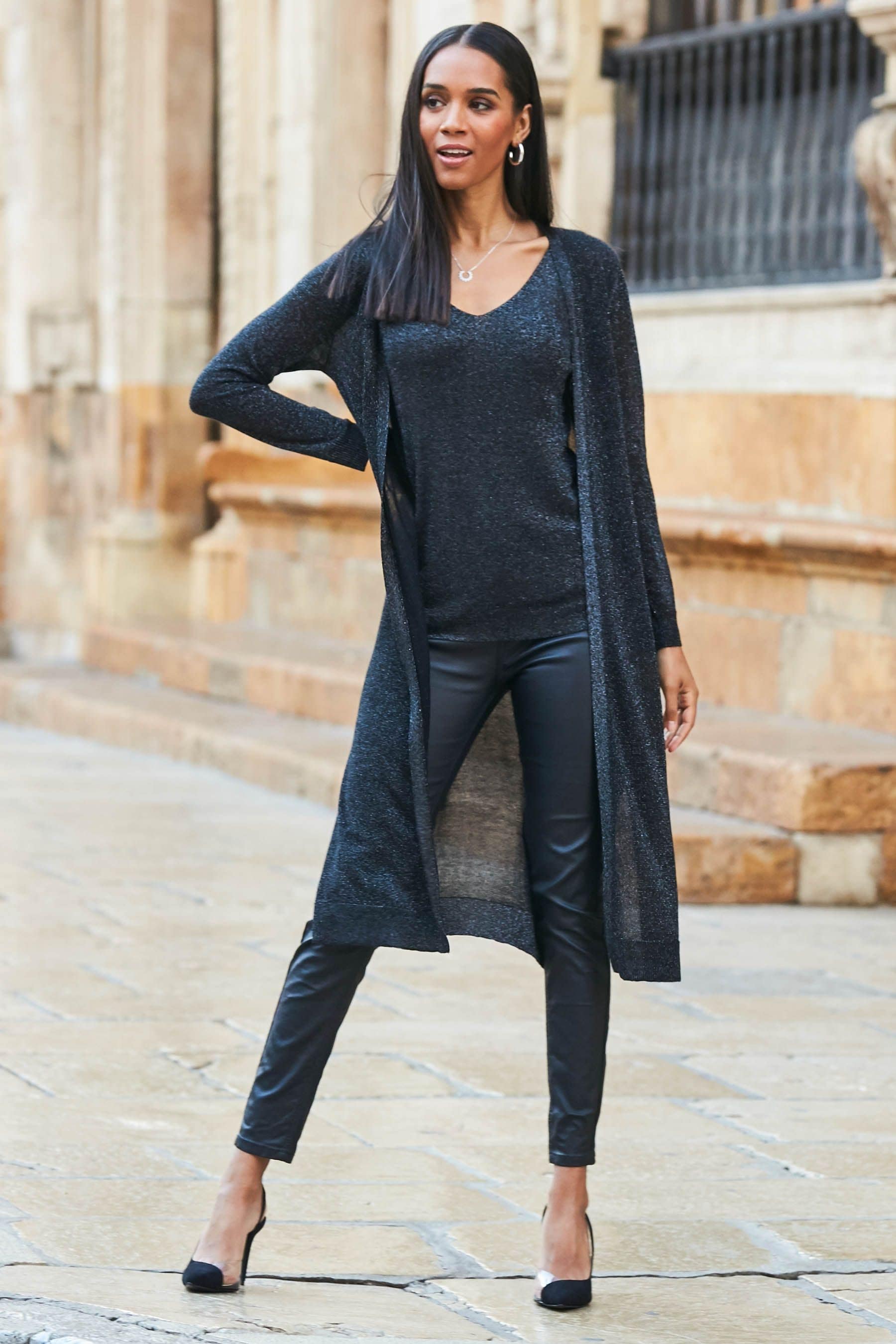 Silver metallic cardigan sale