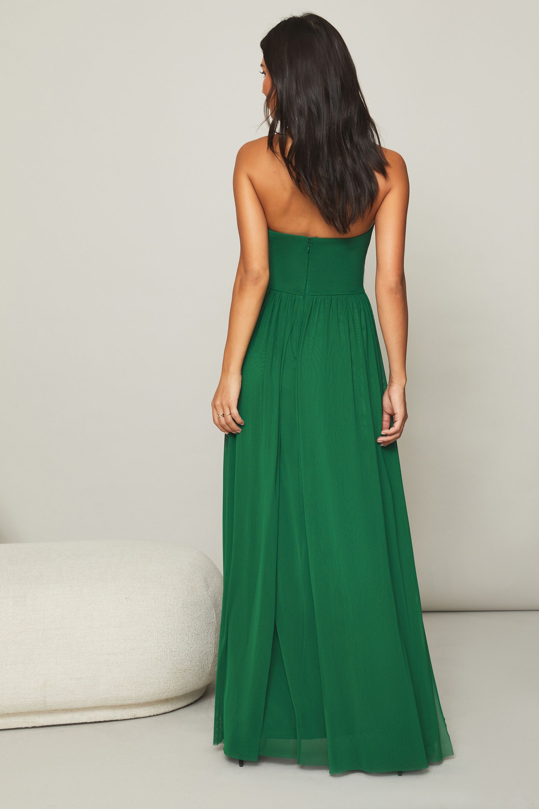 Lipsy bella bandeau maxi dress green 2025