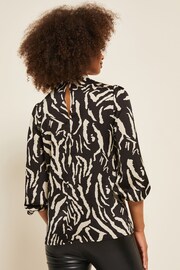 Friends Like These Zebra 3/4 Sleeve High Neck Blouse - Image 2 of 4