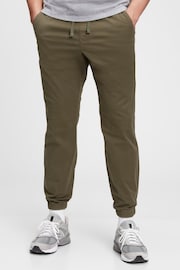 Gap Khaki Green Slim Cuffed Casual Twill Trousers With Stretch - Image 1 of 1