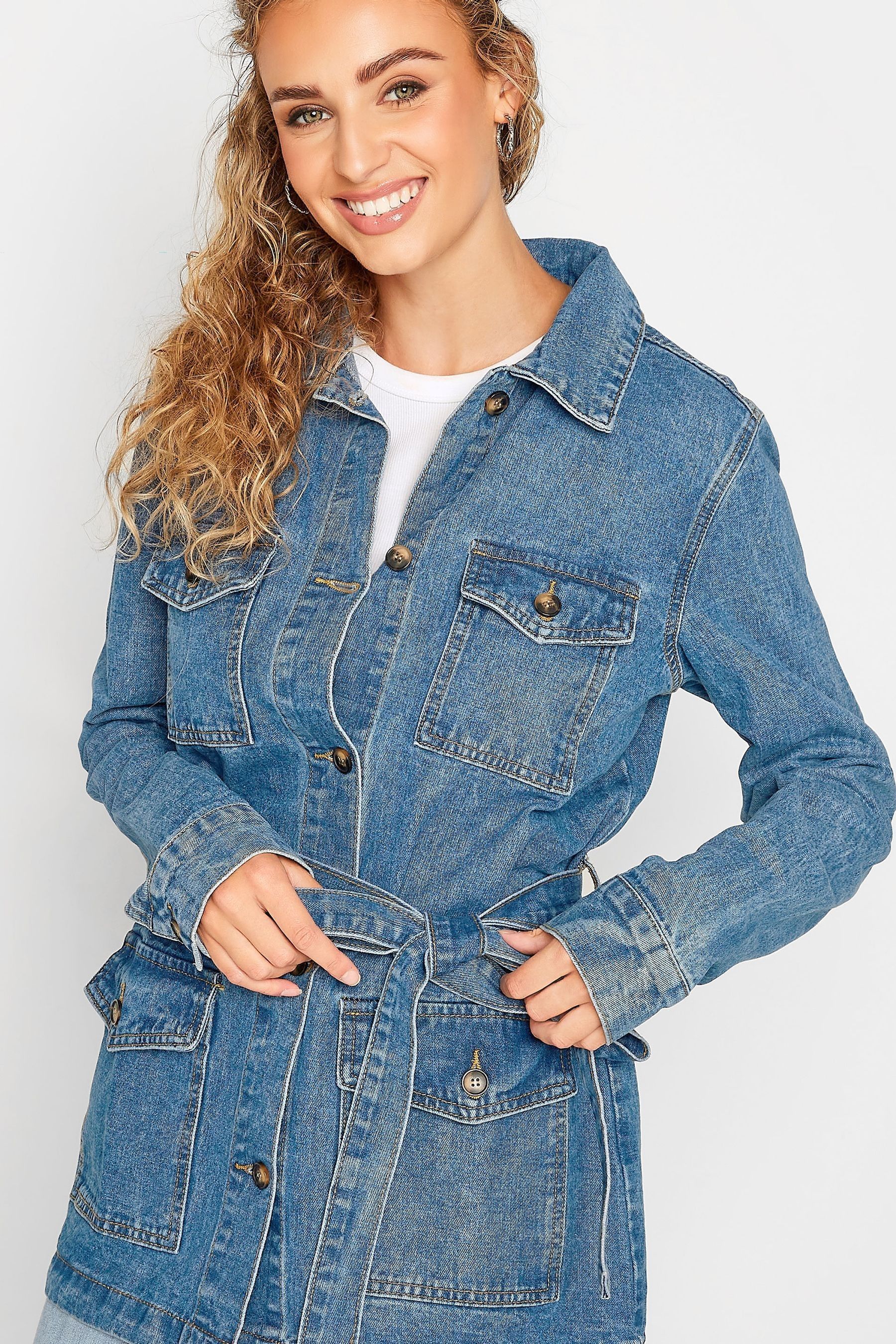Next tall denim jacket online