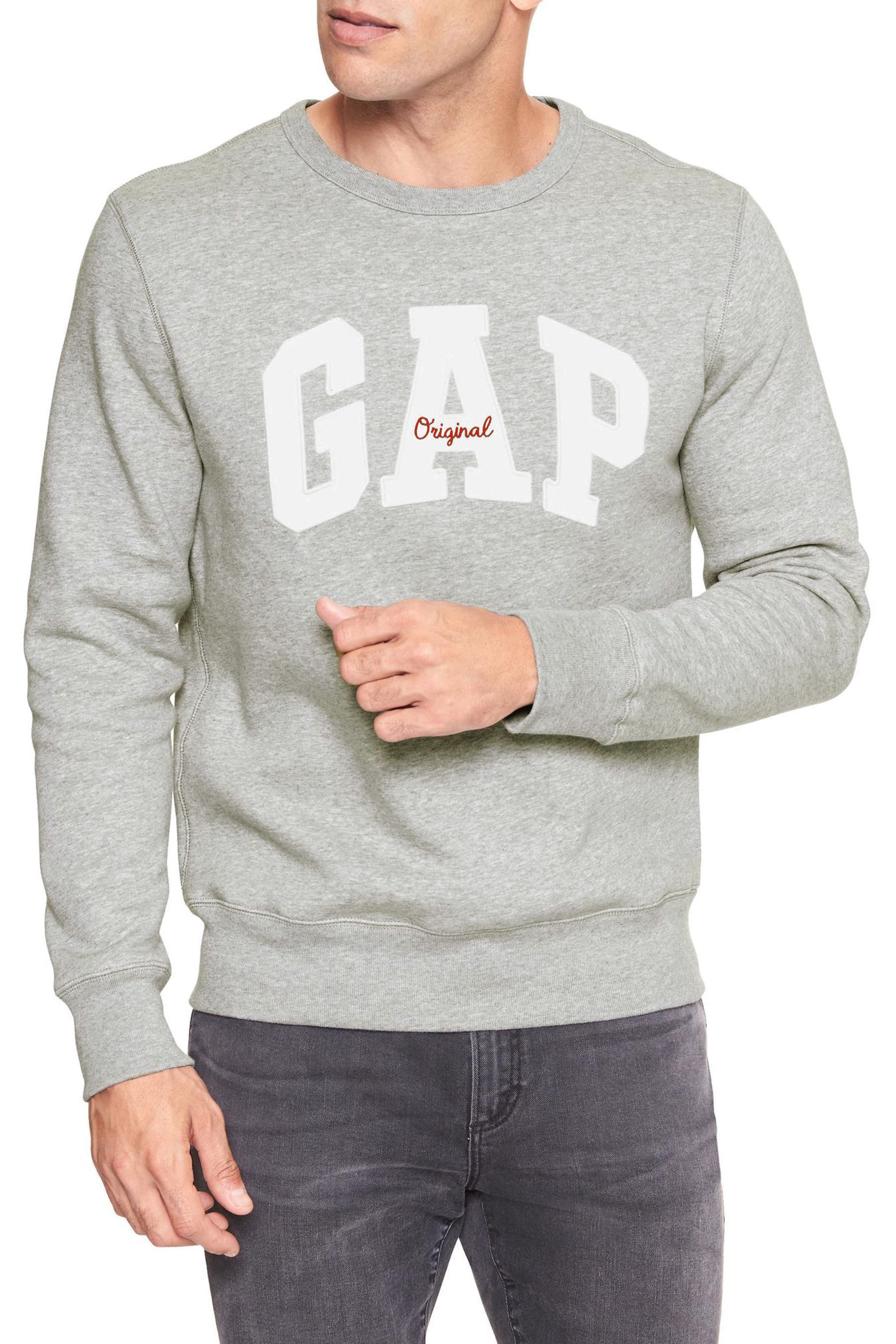 Buy Gap Grey Embroidered Logo Crewneck Pullover Hoodies from Next Luxembourg