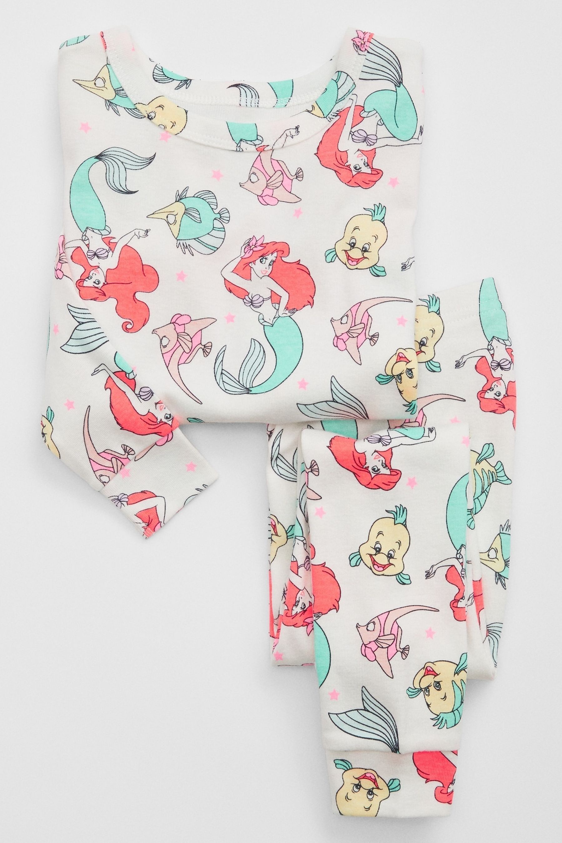 Buy Gap White Disney The Little Mermaid Organic Cotton Pyjamas from Next Luxembourg
