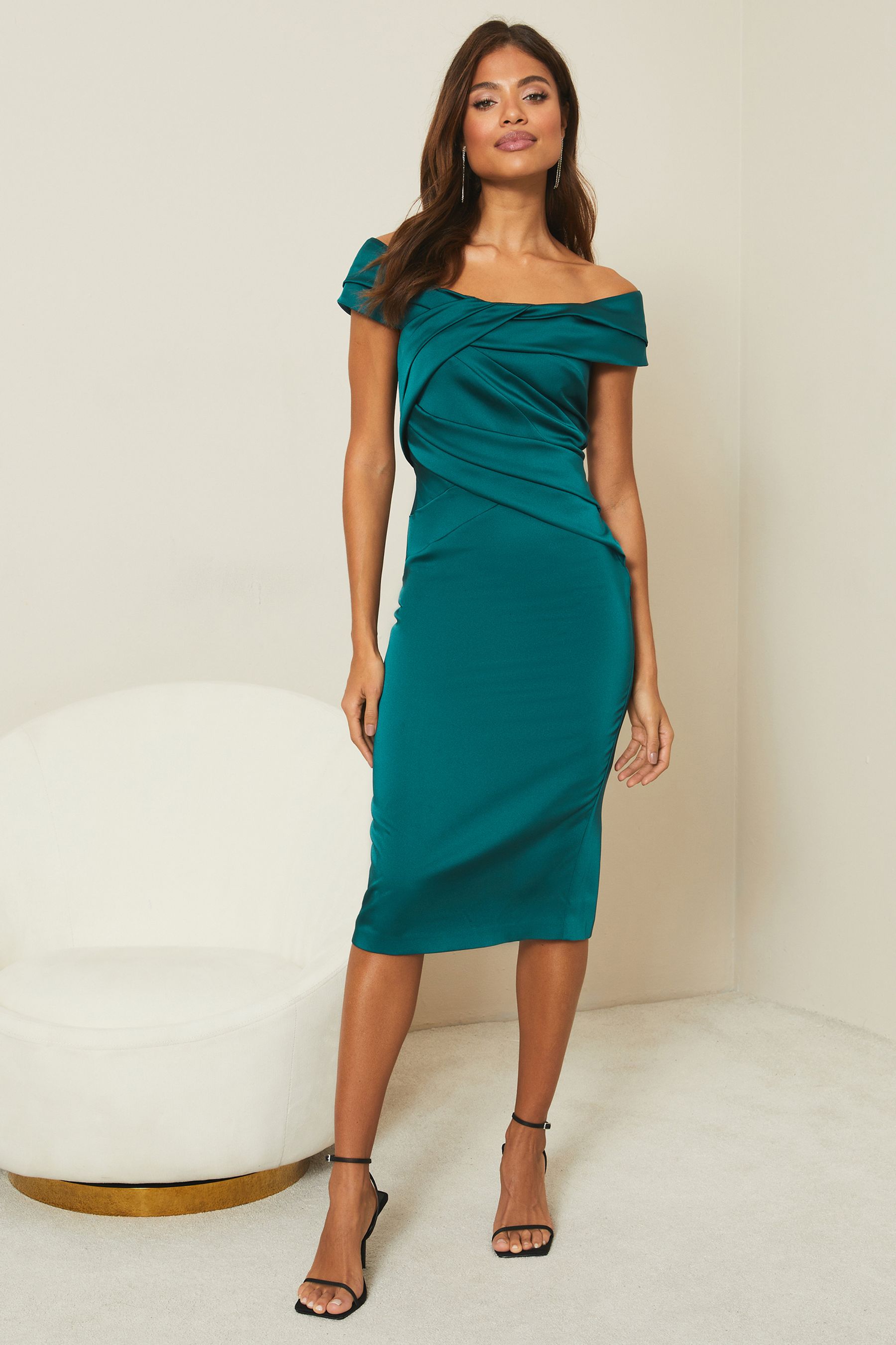 Lipsy bardot satin maxi dress cheap