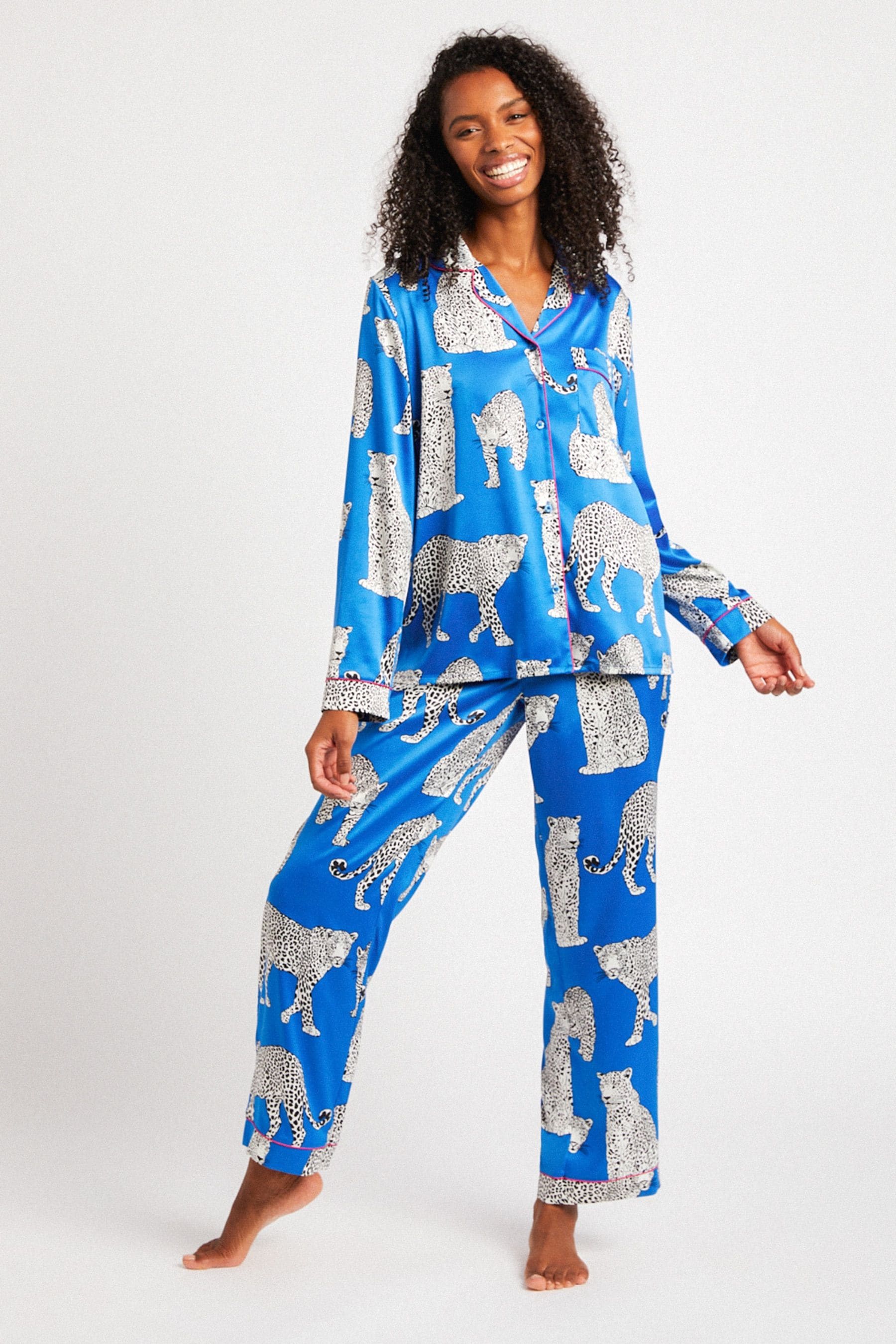 Button front pyjama set clearance