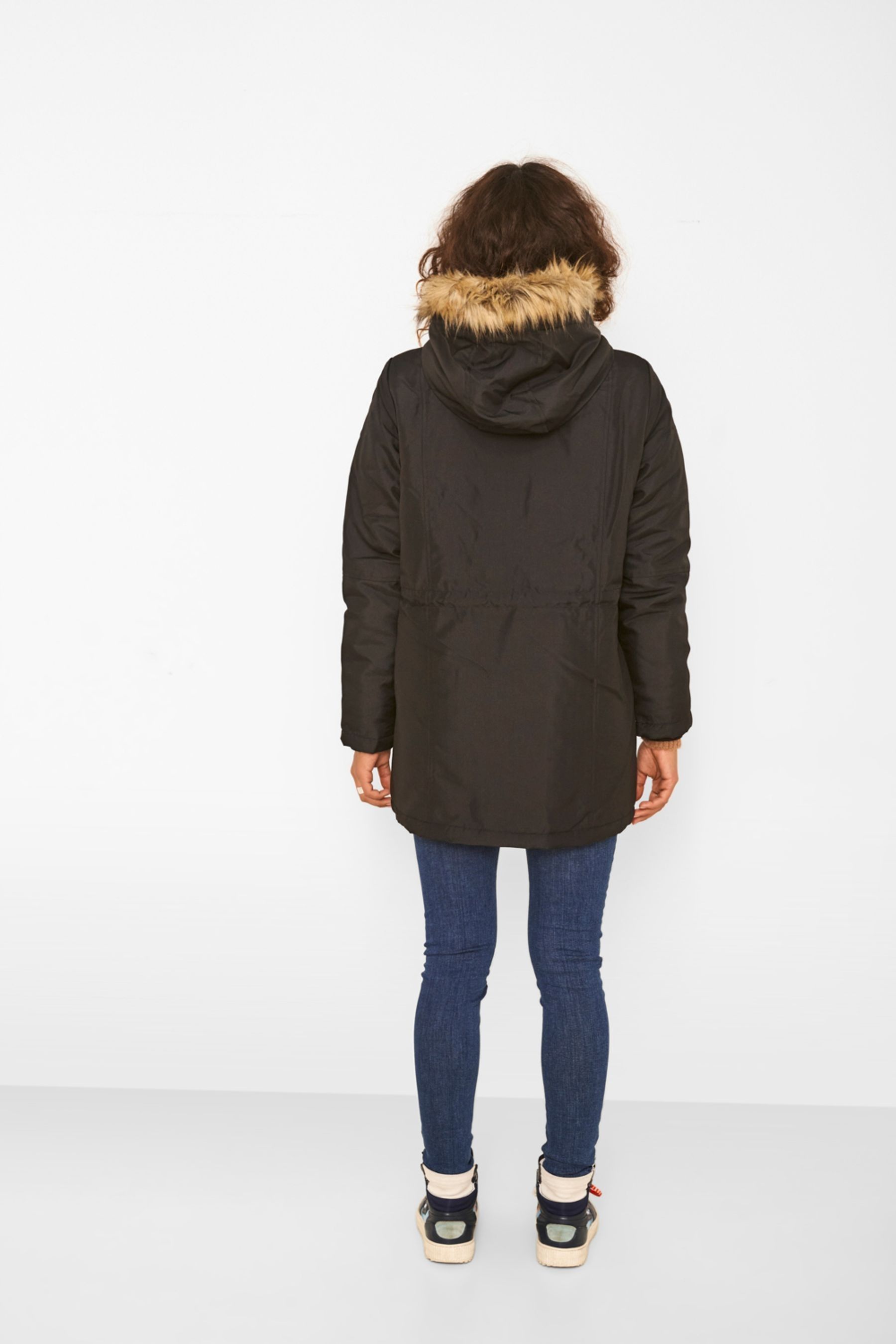 Buy NOISY MAY Black Faux Fur Hooded Parka Coat from Next Luxembourg