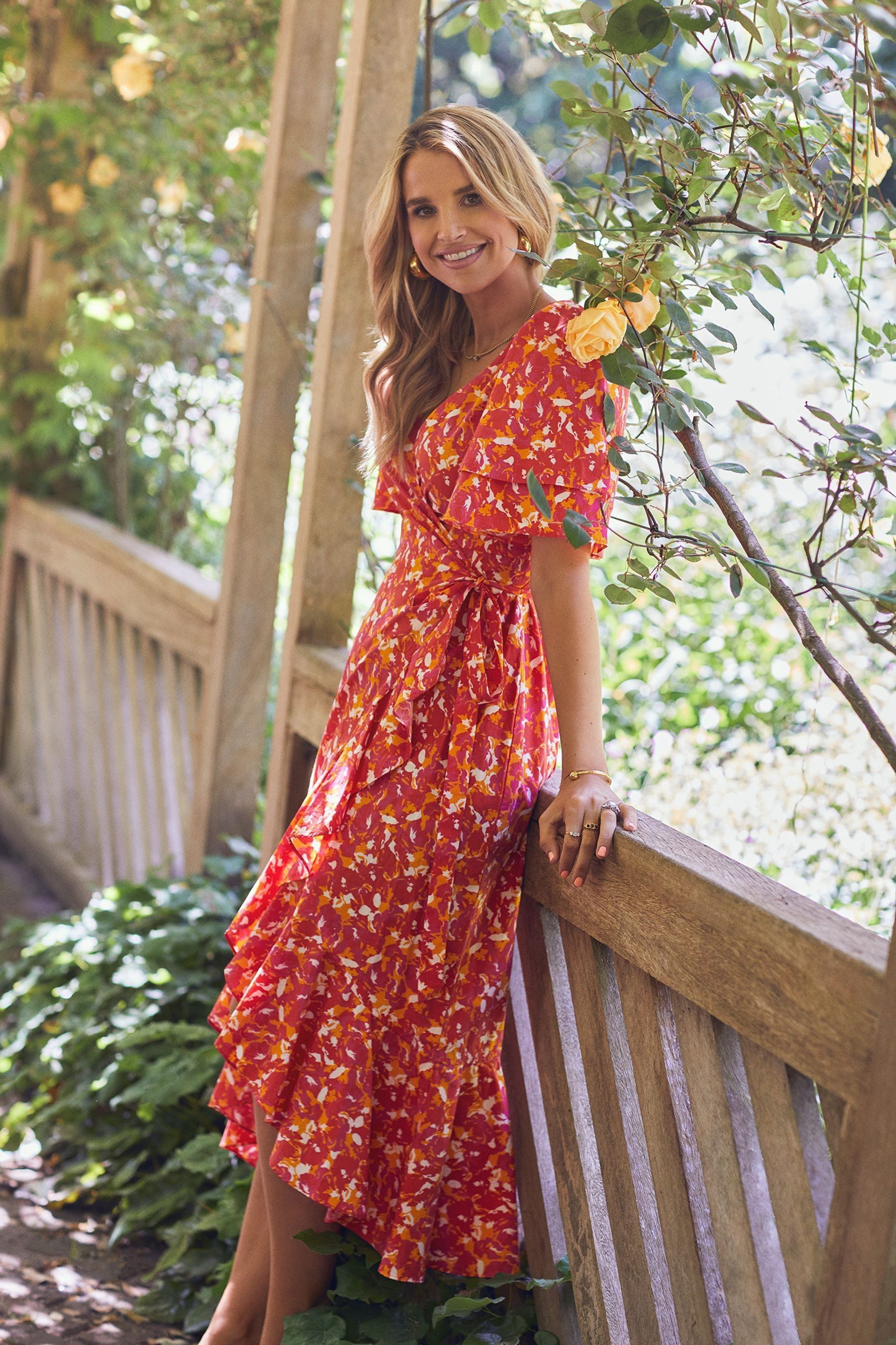 Buy Little Mistress Orange Floral Wrap Midaxi Dress from Next Luxembourg