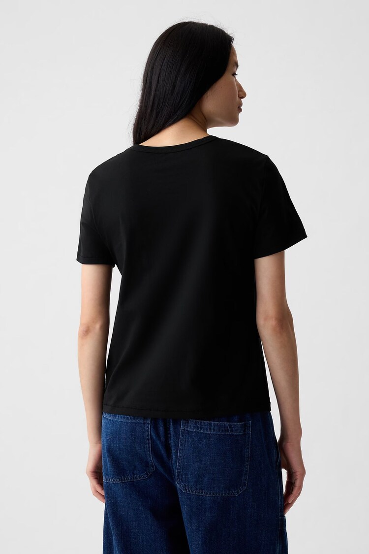 Gap Black Organic Cotton Vintage Crew Neck Short Sleeve T-Shirt - Image 2 of 4