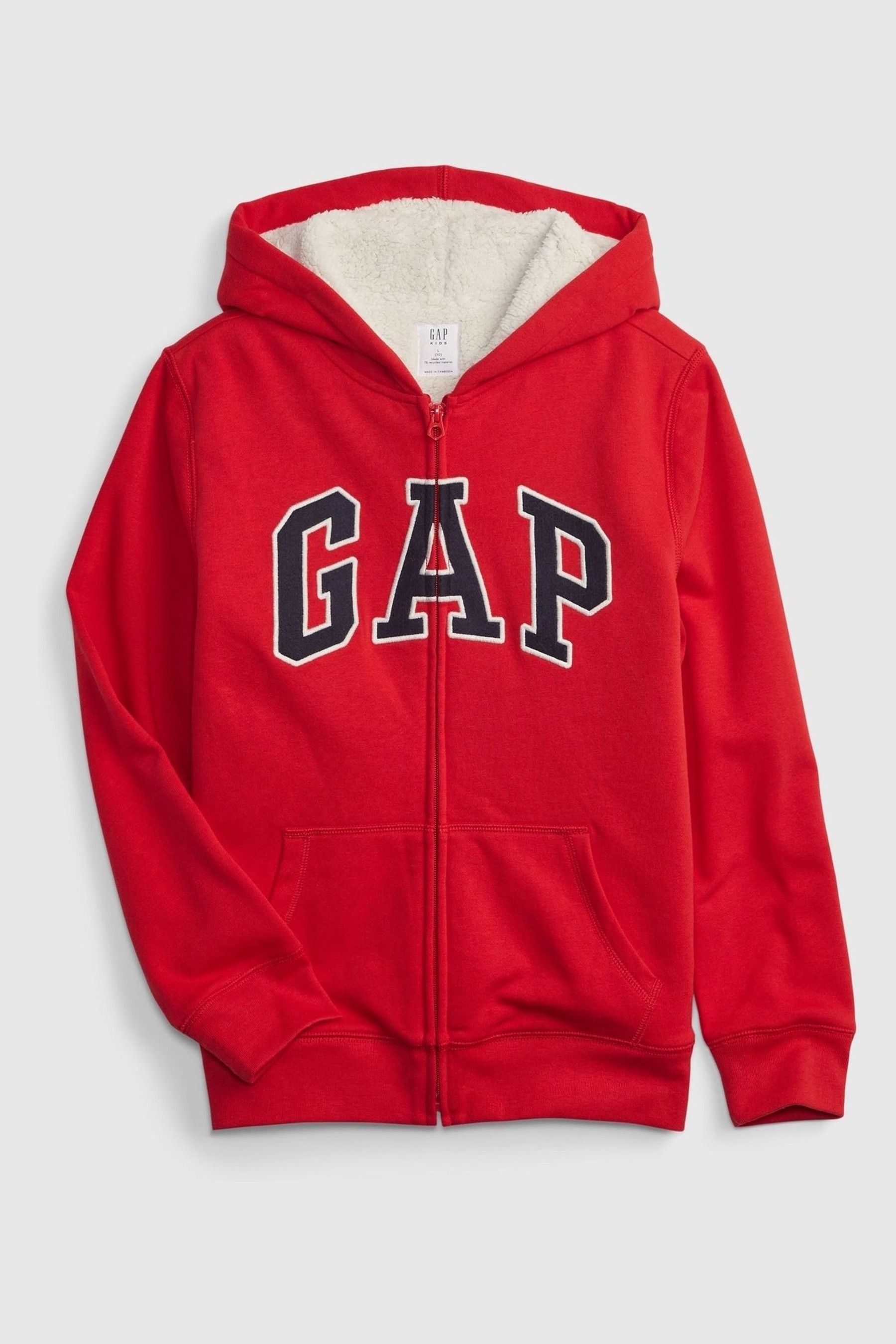 Red fleece lined hoodie hotsell