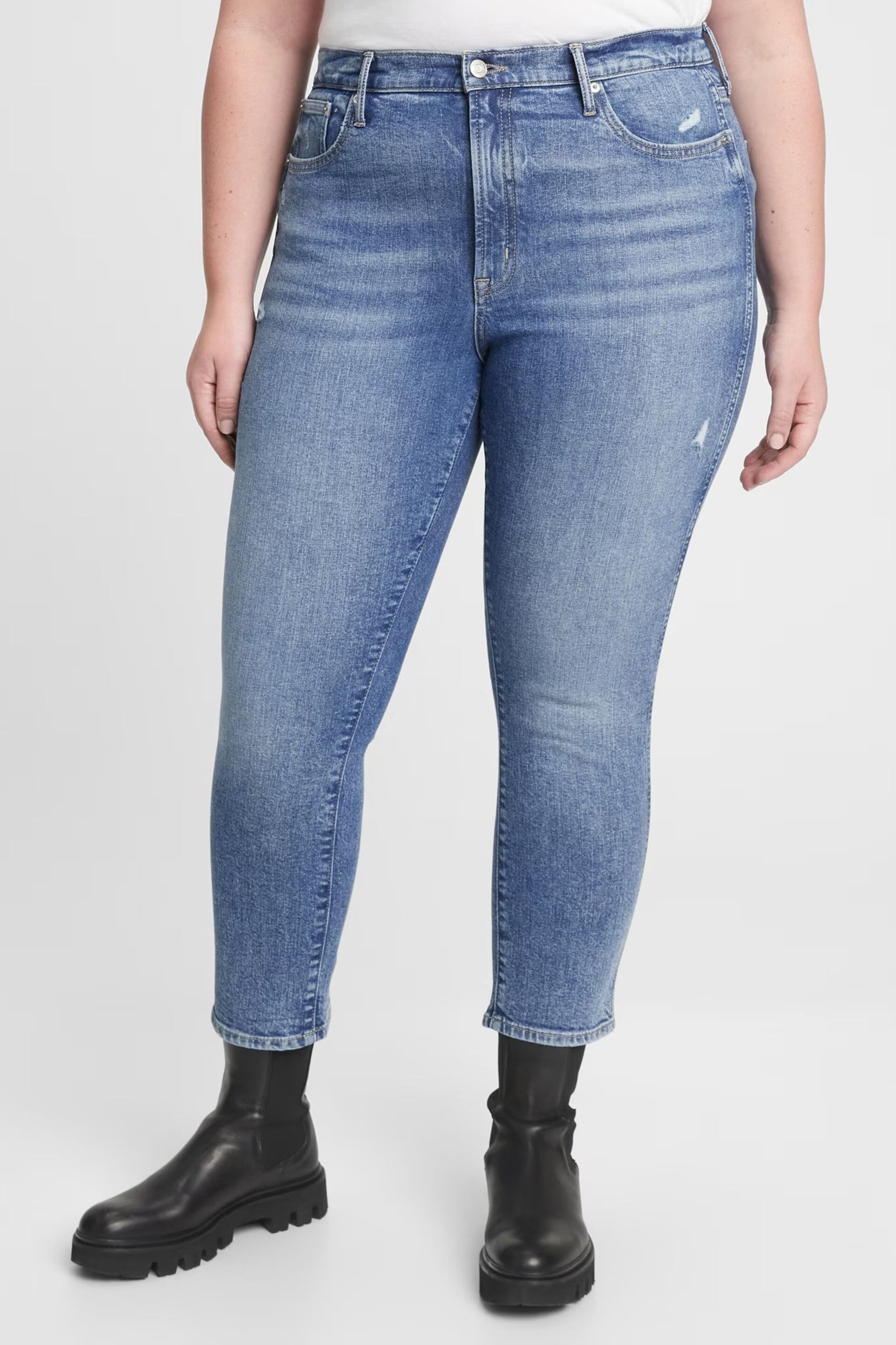 Gap Mid Wash Blue Vintage Slim High Waisted Jeans - Image 5 of 8
