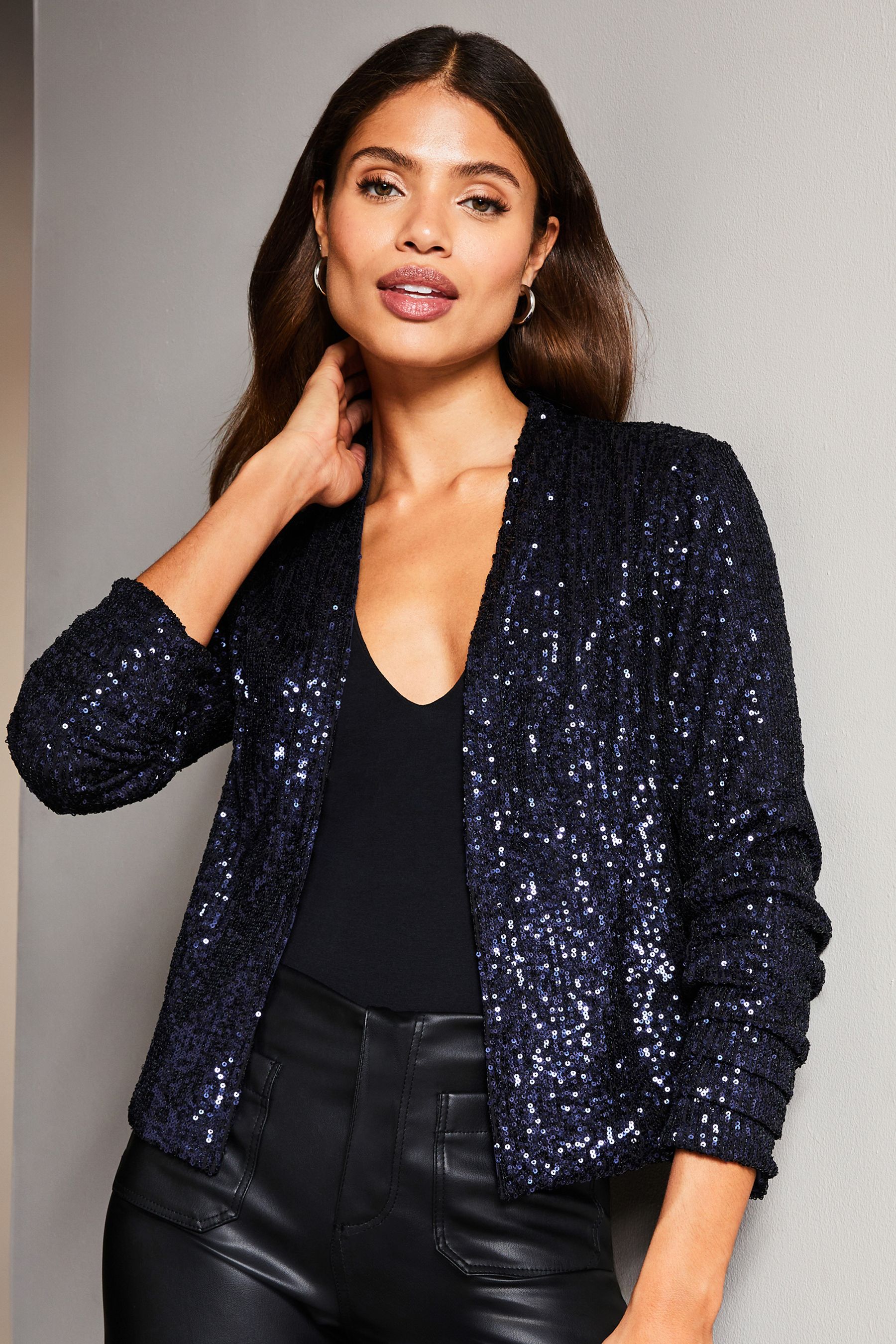 Cropped sequin blazer cheap