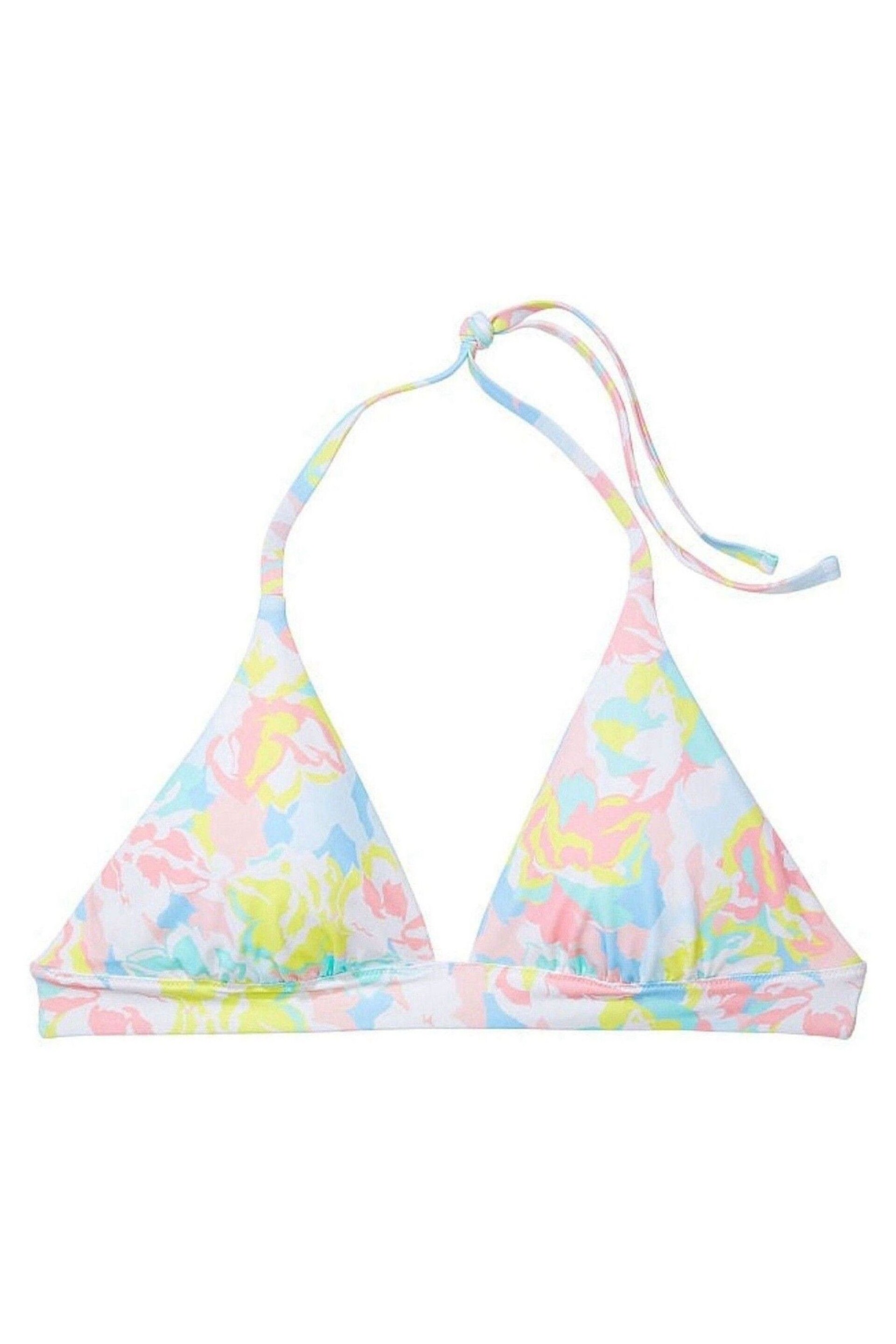 Victoria's Secret Camo Floral Blue Halter Swim Bikini Top - Image 4 of 4