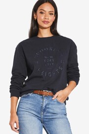 Lipsy Navy Blue Round Neck Sweatshirt - Image 5 of 5