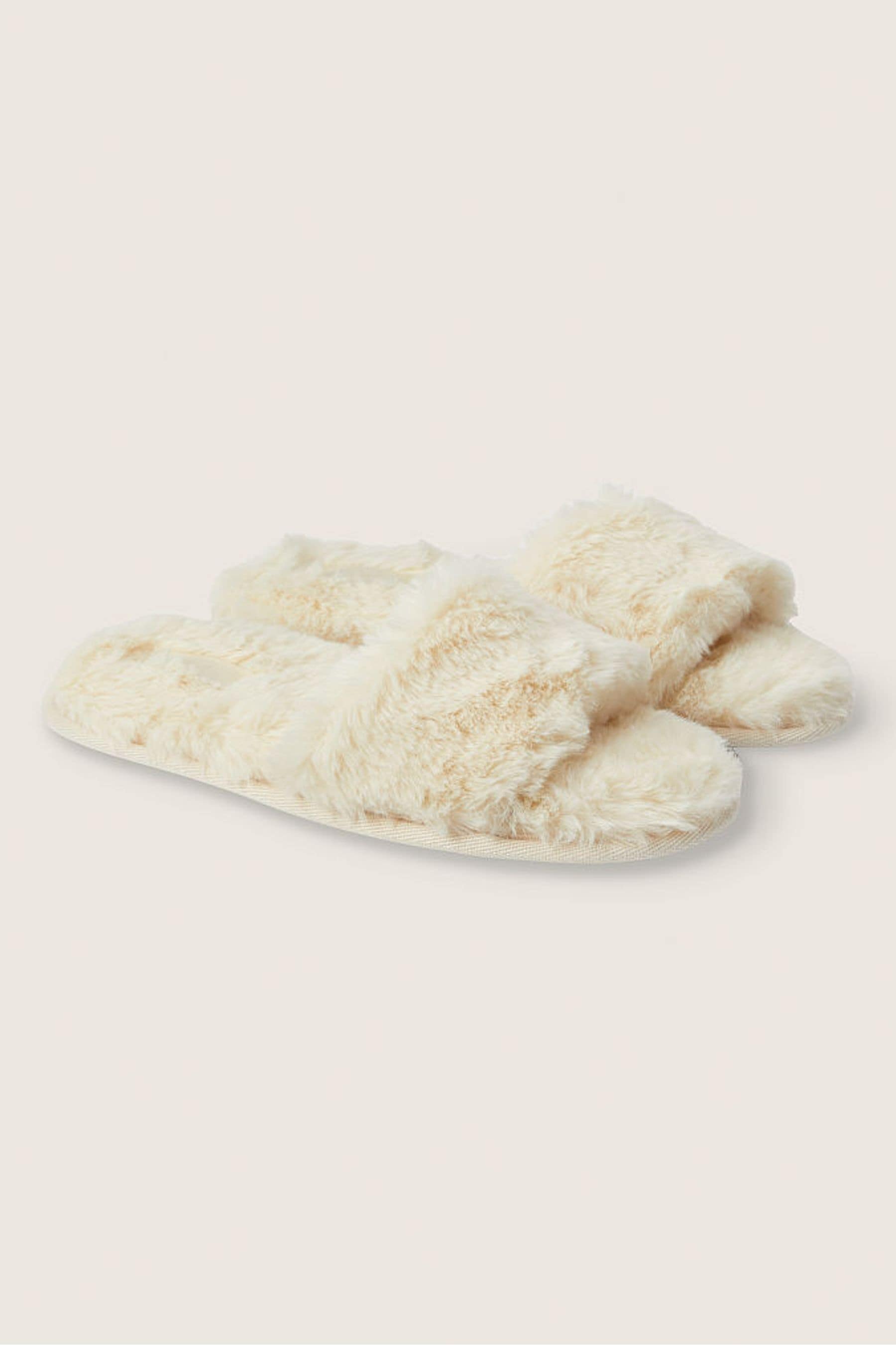 Buy Victoria s Secret PINK Vanilla Bean White Faux Fur Open Toe Slipper from the Next UK online shop