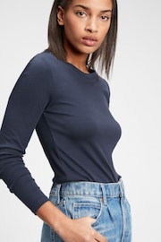 Gap Navy Blue Modern Long Sleeve Crew Neck T-Shirt - Image 1 of 1