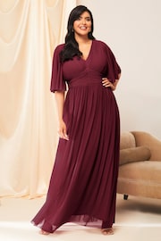 Lipsy Red Curve Empire Short Sleeve Bridesmaid Maxi Dress - Image 1 of 4