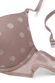 Victoria's Secret PINK Iced Coffee Brown Dot Mesh Push Up Bra - Image 4 of 4