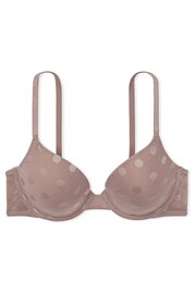 Victoria's Secret PINK Iced Coffee Brown Dot Mesh Lightly Lined Demi Bra - Image 3 of 4
