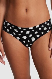 Victoria's Secret PINK Pure Black Dot Print No Show Thong Knickers - Image 1 of 3