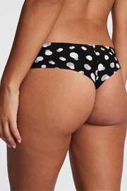 Victoria's Secret PINK Pure Black Dot Print No Show Thong Knickers - Image 2 of 3