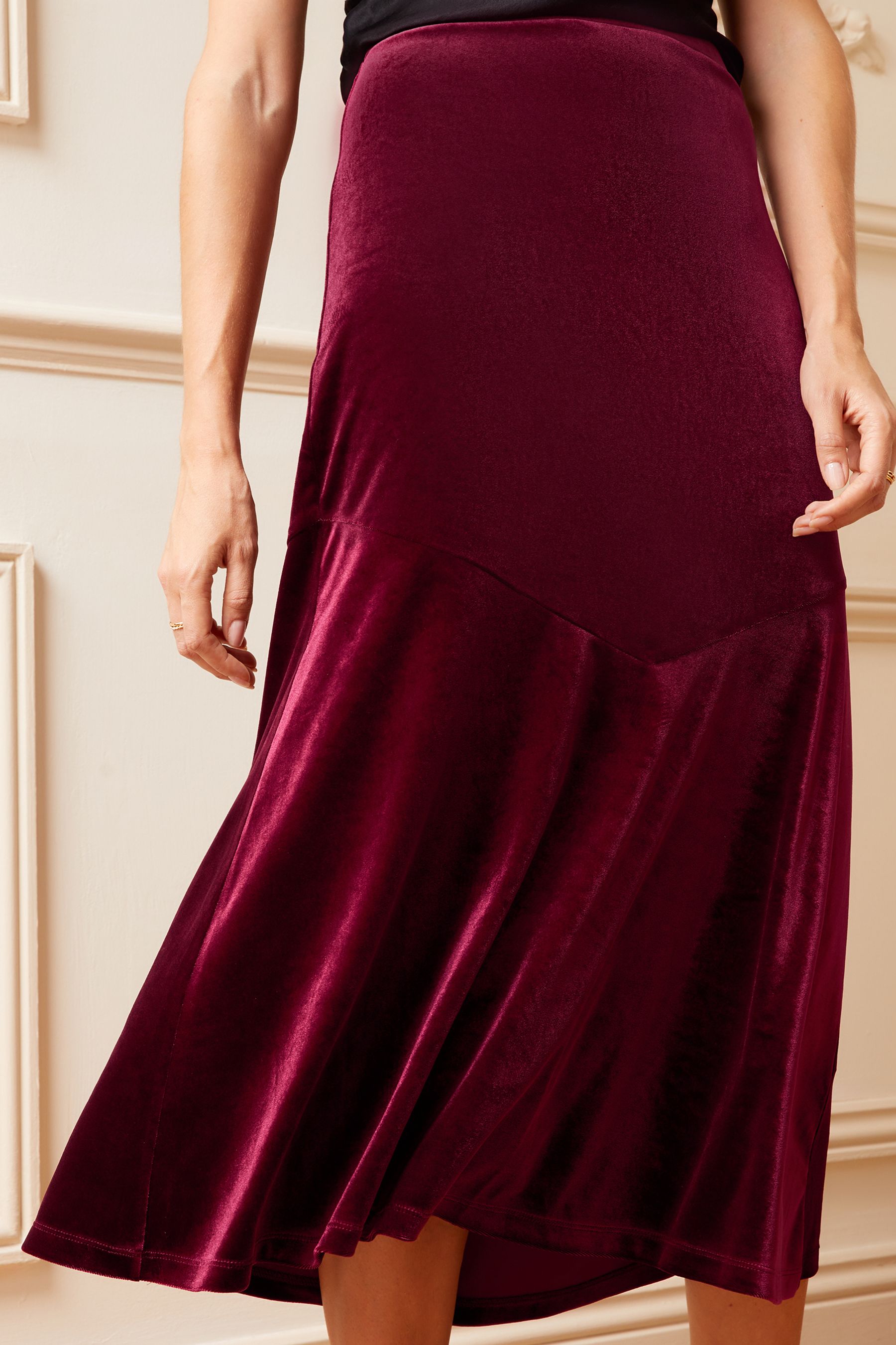 Petite velvet midi skirt outlet
