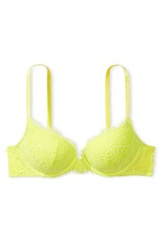Victoria's Secret Lime Citron Yellow Push Up Lightly Lined Lace Demi Bra - Image 1 of 1