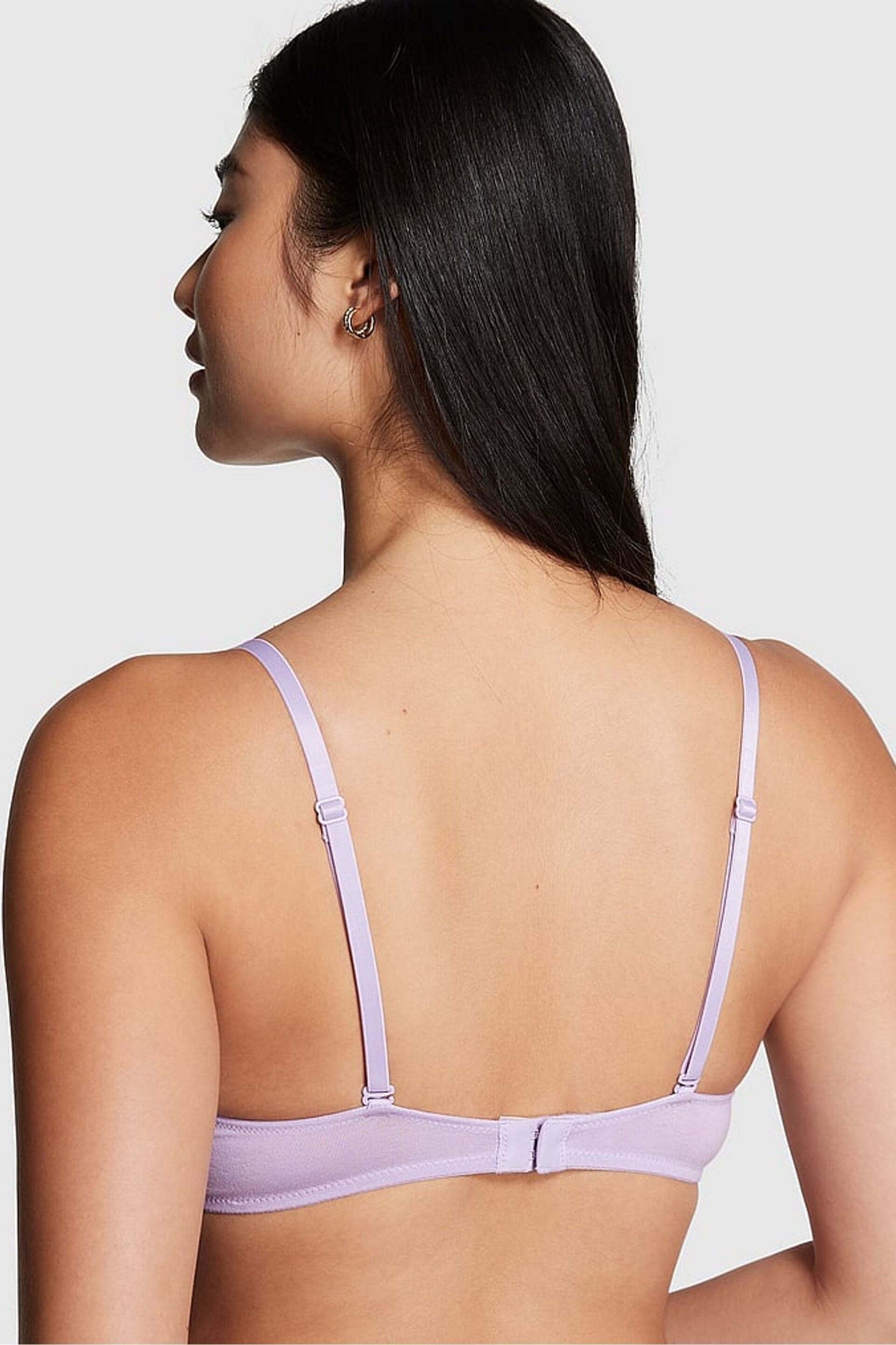 Victoria's Secret PINK Pastel Lilac Purple Lightly Lined Cotton Bra - Image 2 of 4