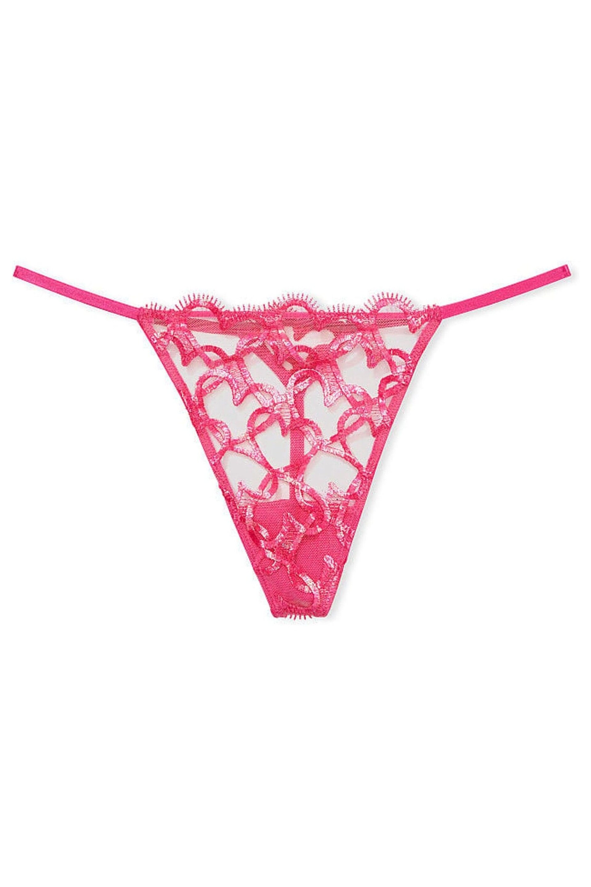 Victoria's Secret Forever Pink G String Embroidered Knickers - Image 3 of 3