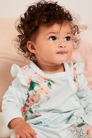 Lipsy Blue Floral Baby Sleepsuit - Image 3 of 6