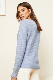 Love & Roses Blue Lace Insert Pointelle Jumper - Image 3 of 4