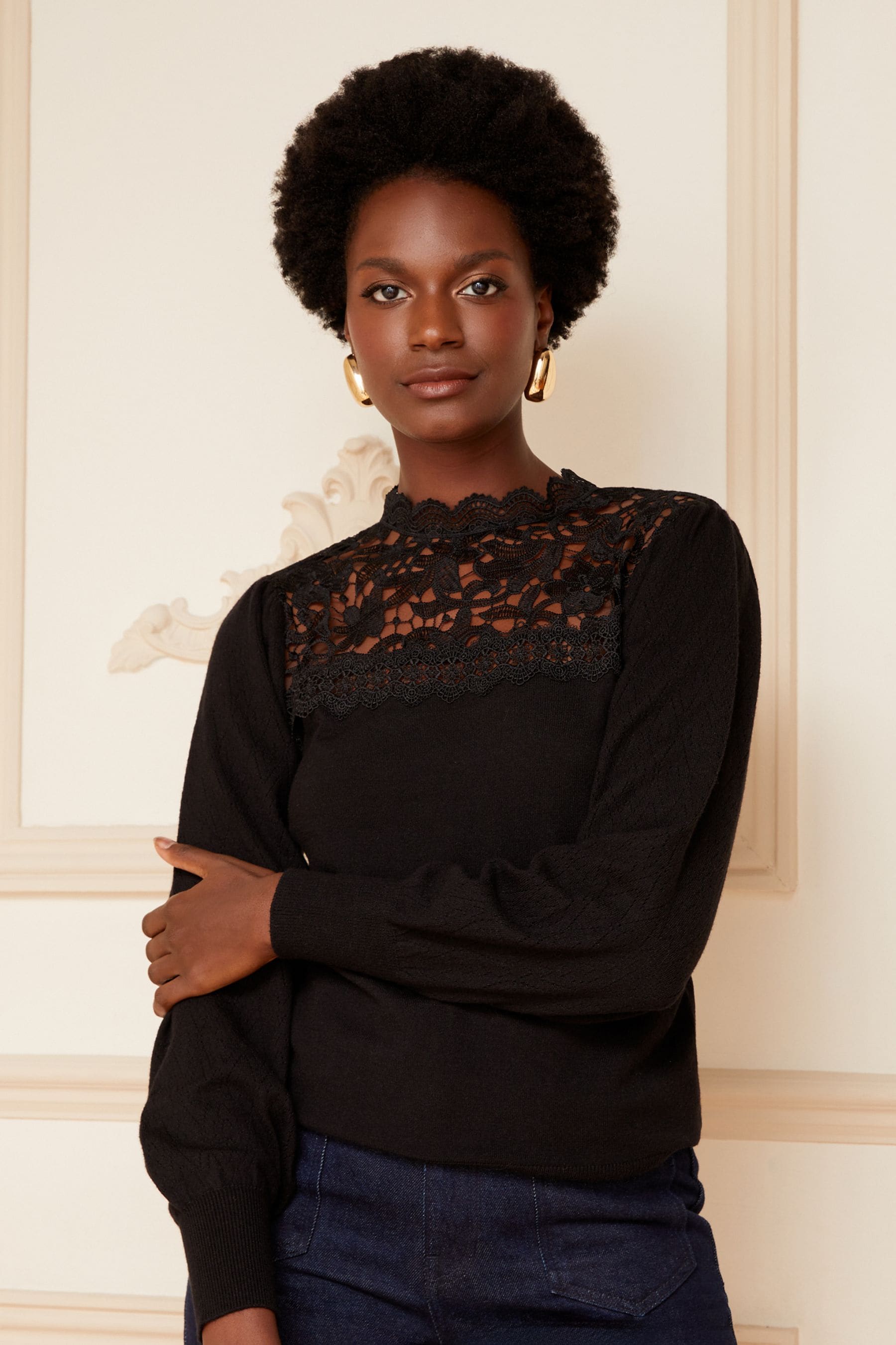 Lace jumper black new arrivals